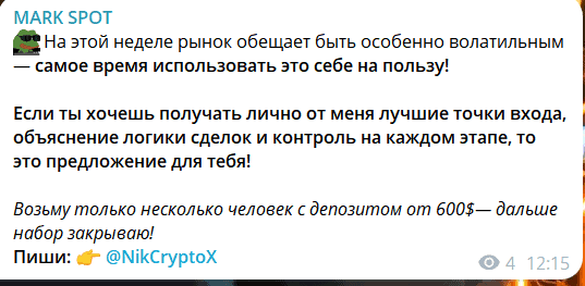MARK SPOT (Академия Мирослава) — отзывы, признание или ловушка для трейдера?