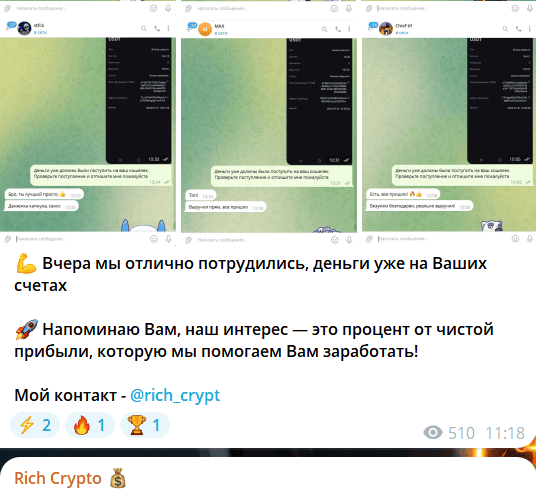 Rich Crypto — отзывы: сигналы для заработка или опасная игра?