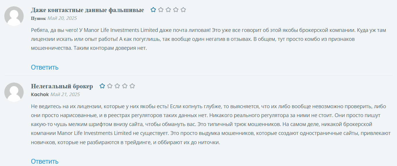 Manor Life Investments: обзор и отзывы. Что скрывает брокер?