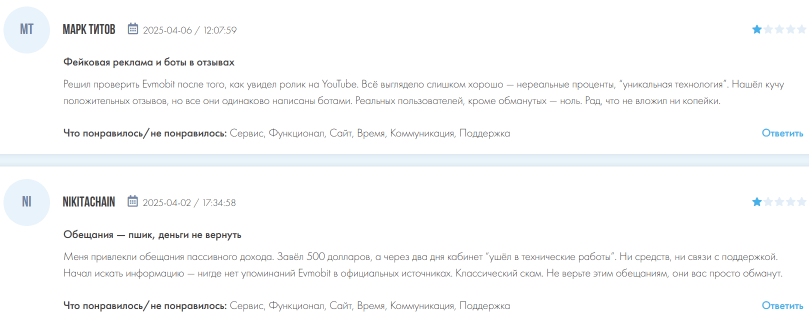 Evmobit — отзывы и разоблачение: фейковая биржа под видом криптоплатформы