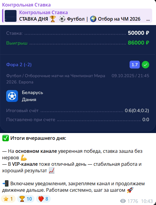 Контрольная Ставка — отзывы, разоблачение и правда о фейковом VIP-канале