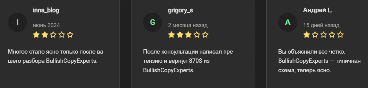 BullishCopyExperts: отзывы и анализ деятельности, проверка домена и отсутствие регулирующего статуса