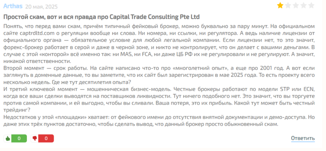 Consalting Capital Trade: отзывы и обзор проекта и анализ его правового статуса