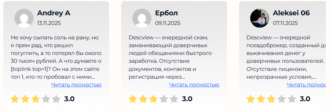 Descview: отзывы, детальный разбор платформы и признаки мошенничества