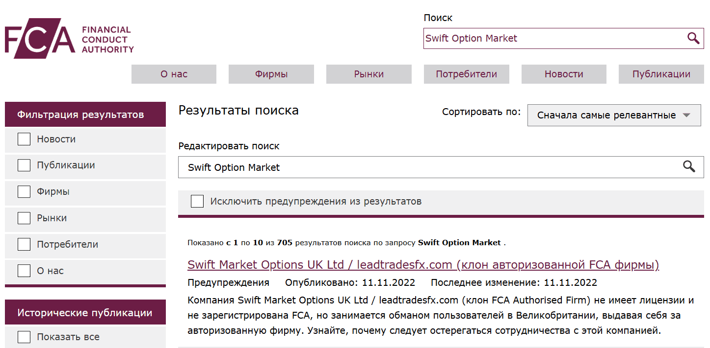 Swift Option Market — отзывы и разбор. Опасный брокер с признаками мошенничества