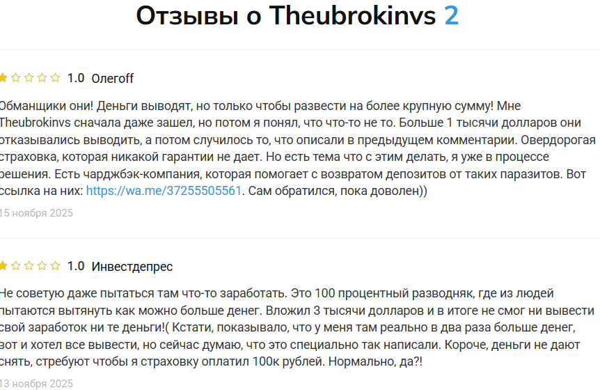 Theubrokinvs: разоблачение мошеннической платформы. Анализ, проверки, отзывы