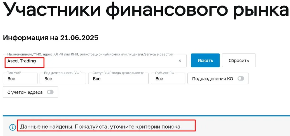 Aseel Trading — отзывы: брокер с лицензией или очередная витрина без регуляции?