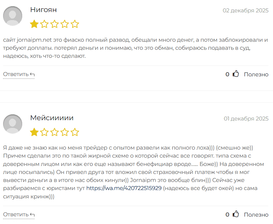 Jornaipm — отзывы. Можно ли доверять платформе?