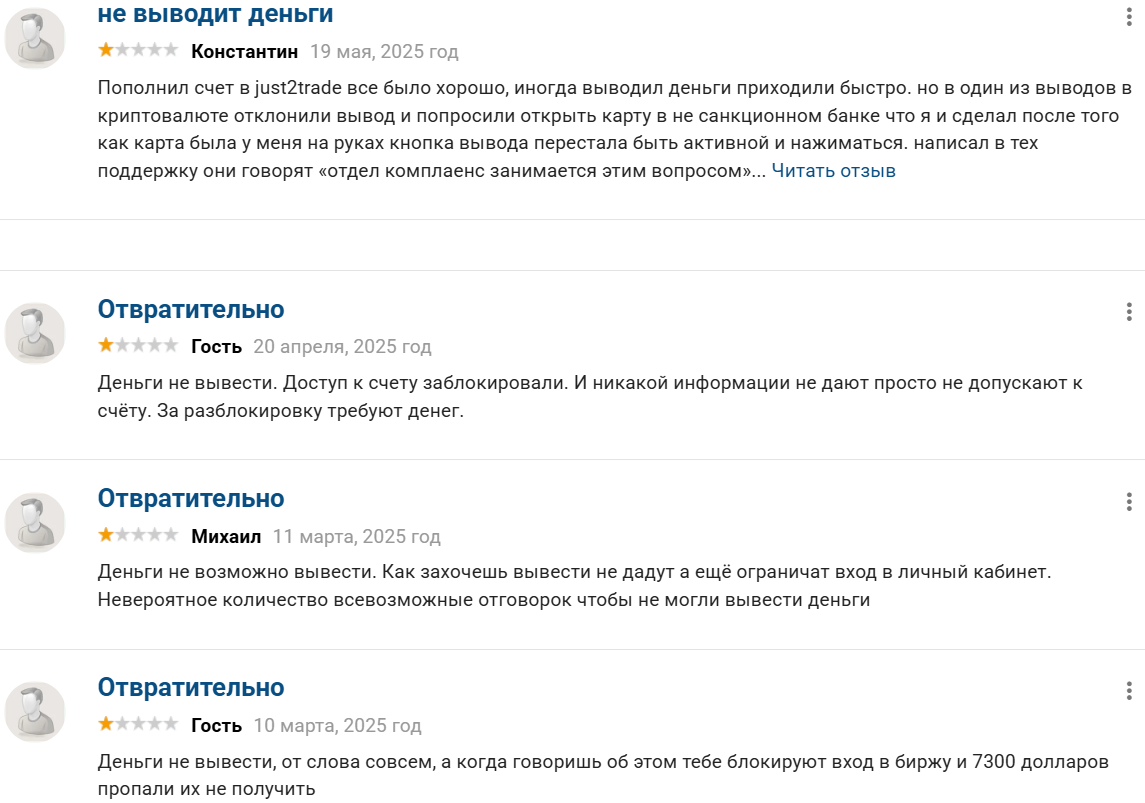 Just2Trade отзывы: лицензия, условия торговли и мнение клиентов