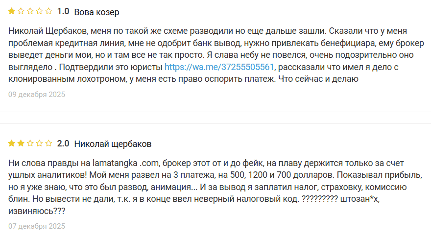 Lamatangka — отзывы и проверка брокера. Почему lamatangka.com представляет высокий риск