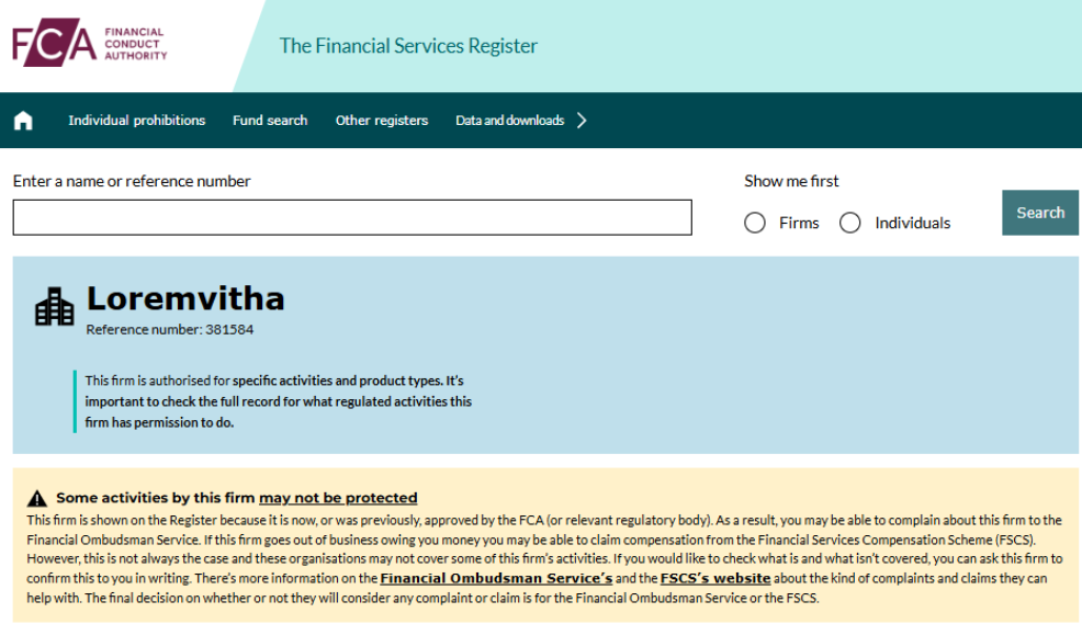 Loremvitha — отзывы о брокере: проверка лицензий, условий и признаков риска