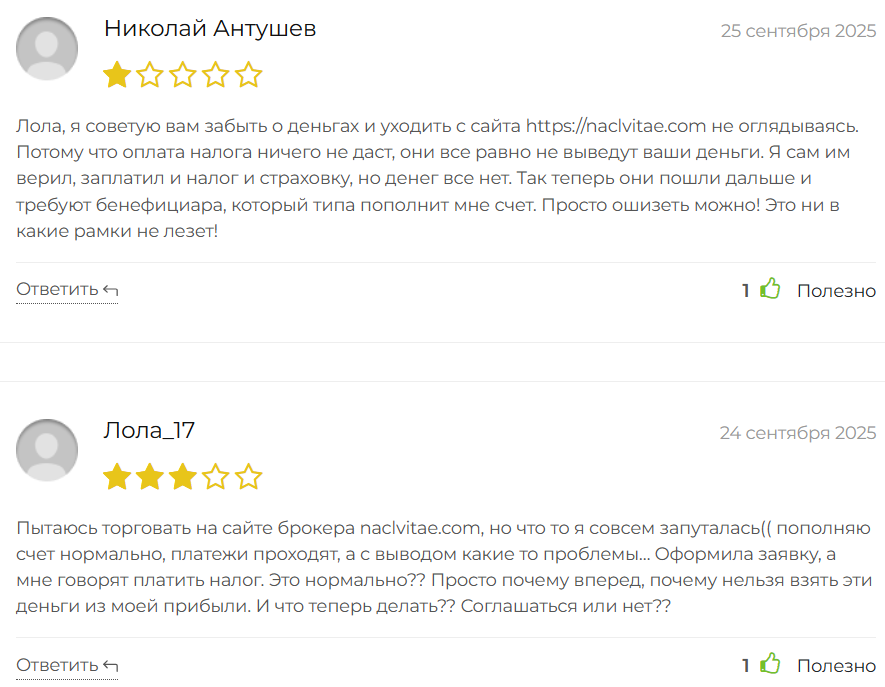 Naclvitae — отзывы о брокере и проверка лицензии DFSA