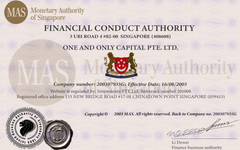 One and Only Capital — отзывы о брокере и проверка лицензии MAS