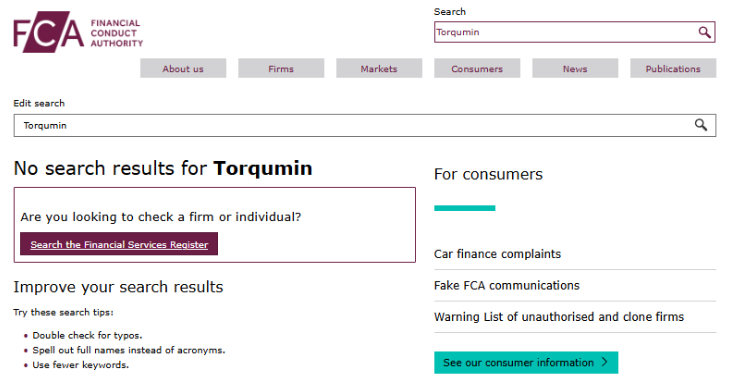 Torqumin — отзывы о брокере и проверка заявленной лицензии