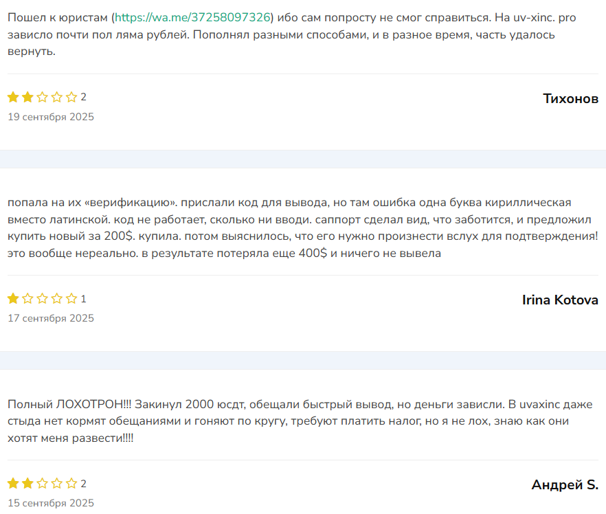 Uvaxinc отзывы: проверка лицензии, реальное регулирование и отзывы от клиентов