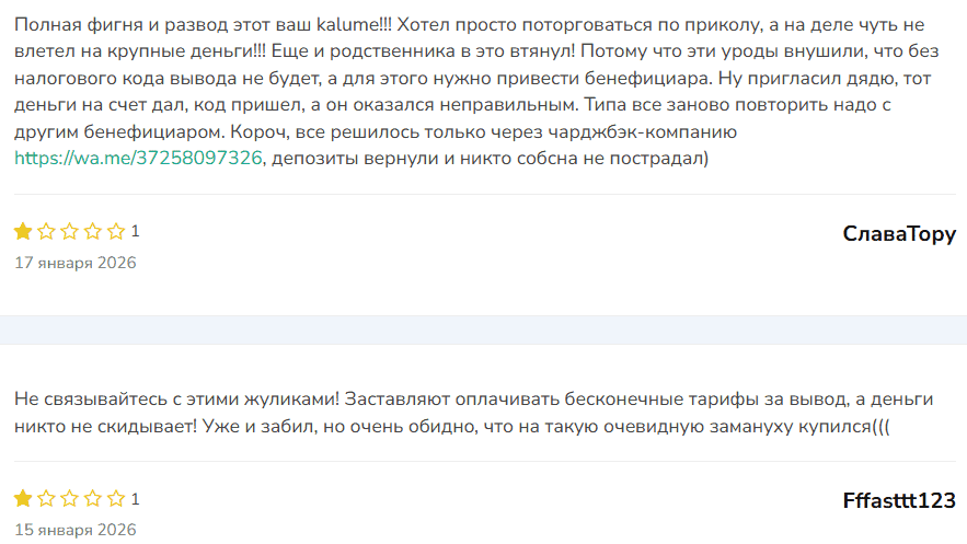 Kalume — отзывы о брокере: лицензии на словах и отсутствие в реестрах